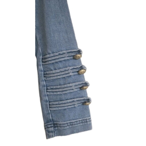 Free People Military Jean Denim Jacket Women's Small Blue Distressed - Picture 5 of 11